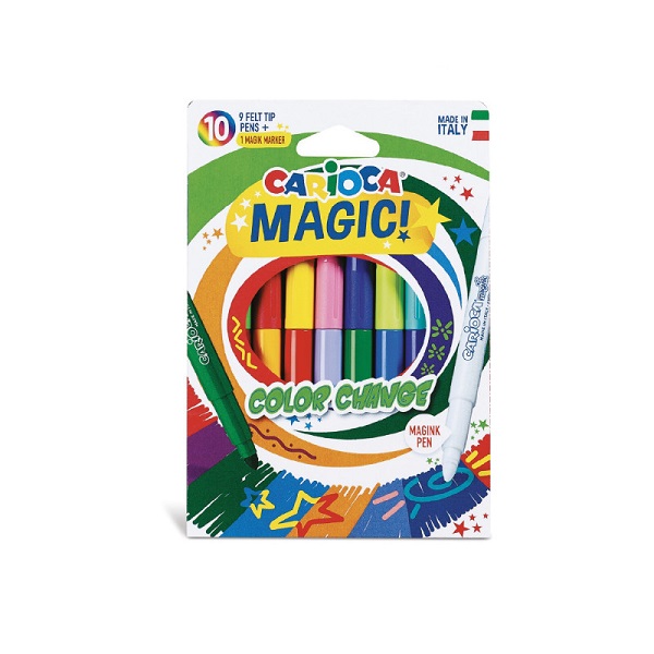 Carioca lavabila, varf gros 6mm,  9 culori 1 magic marker/cutie, Carioca Color Change
