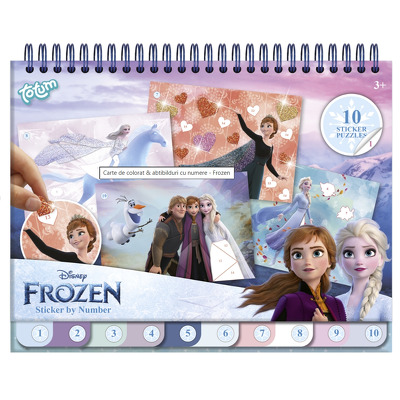 Carte de colorat & abtibilduri cu numere - Frozen