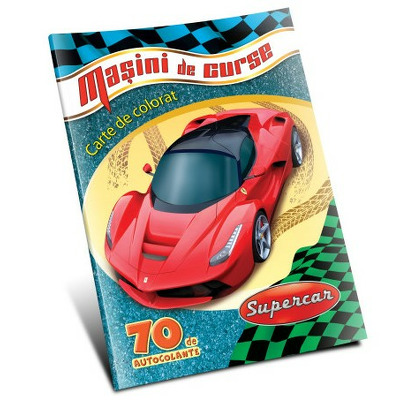 Carte de colorat cu masini de curse