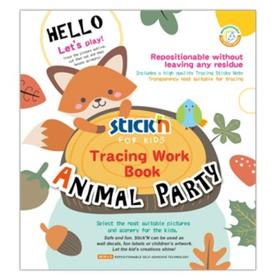 Carte educativa Stickn Tracing Work Book - Animal Party