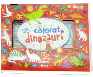 Cartea mea de colorat cu dinozauri (Contine set de creioane colorate)