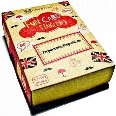 Carti de joc educative in limba engleza. Fun Card English. Prepositions, Prepositions