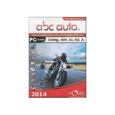 CD, Software curs de legislatie, ABC Auto v.3.0 - Categoriile AM, A1, A2, A - Actualizat 2014