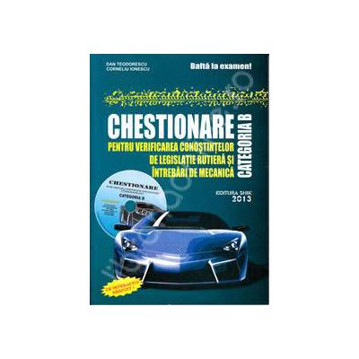 Chestionare auto 2013, categoria B. Contine CD, interactiv (Contine si modificarile in vigoare din 19.01.2013)