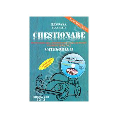 Chestionare auto pentru CATEGORIA B, 2012. Contine CD interactiv