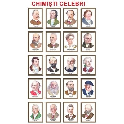 Chimisti celebri, set de 20 portrete color, inramate