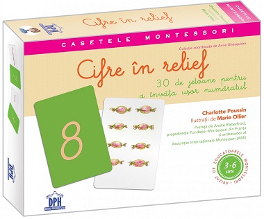 Cifre in relief - Caseta Montessori cu 30 de jetoane pentru a invata usor numarul