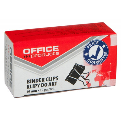 Clip hartie 19mm, 12buc/cutie, negru, Office Products