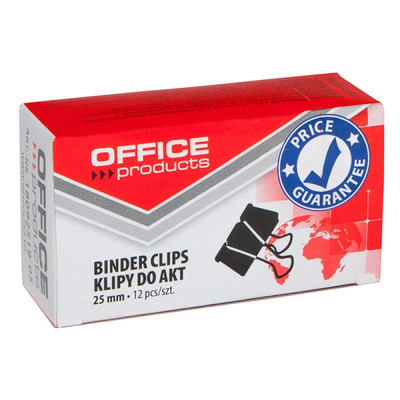 Clip hartie 25mm, 12buc/cutie, negru, Office Products