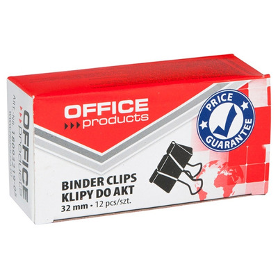 Clip hartie 32mm, 12buc/cutie, negru, Office Products