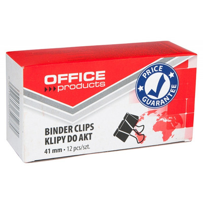 Clip hartie 41mm, 12buc/cutie, negru, Office Products