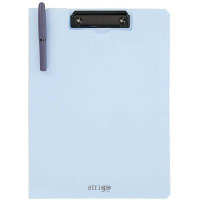 Clipboard Strigo vertical A4, suport stilou, albastru deschis