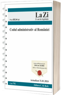 Codul administrativ al Romaniei. Cod 792. Actualizat la 31.01.2024