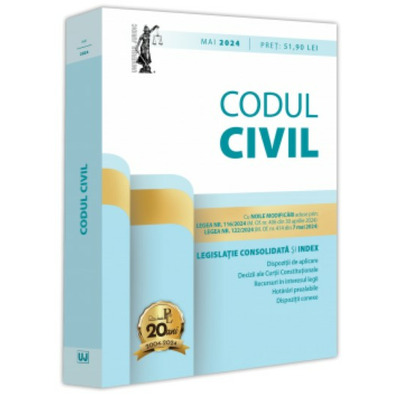 Codul civil mai 2024,  editie tiparita pe hartie alba