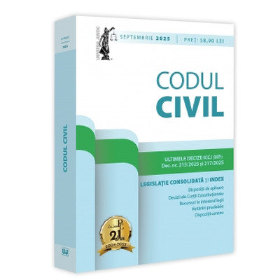 Codul civil: septembrie 2025. Editie tiparita pe hartie alba