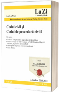 Codul civil si Codul de procedura civila. Cod 725. Actualizat la 22.10.2020