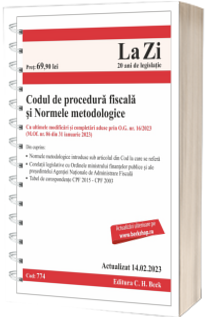 Codul de procedura fiscala si Normele metodologice de aplicare. Cod 774. Actualizat la 14.02.2023