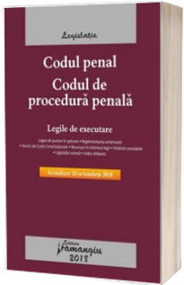 Codul penal. Codul de procedura penala. Legile de executare (Stare: noua, cu defecte la cotor)