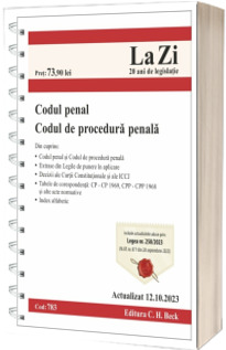 Codul penal si Codul de procedura penala. Cod 783. Actualizat la 12.10.2023