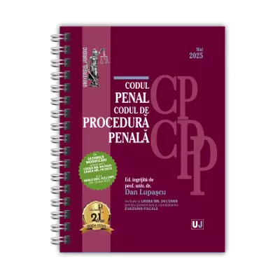 Codul penal si Codul de procedura penala Mai 2025 Editie spiralata, tiparita pe hartie alba