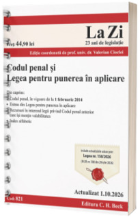 Codul penal si Legea pentru punerea in aplicare