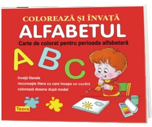 Coloreaza si invata Alfabetul. Carte de colorat pentru perioada alfabetara