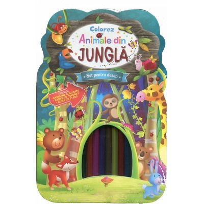 Colorez animale din jungla. Set pentru desen