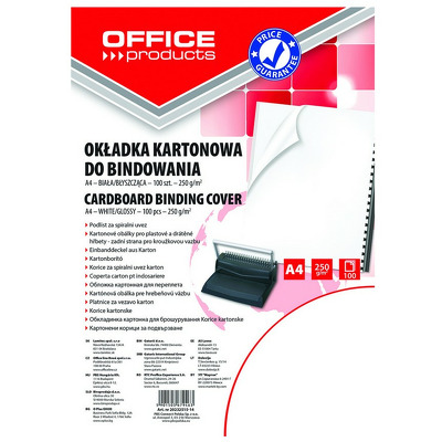 Coperta carton lucios 250g/mp, A4, 100/top, Office Products - alb