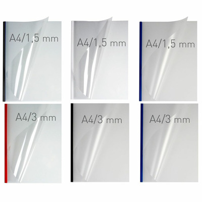 Coperti plastic PVC cu sina metalica 10mm,  Easy Open - transparent cristal/alb