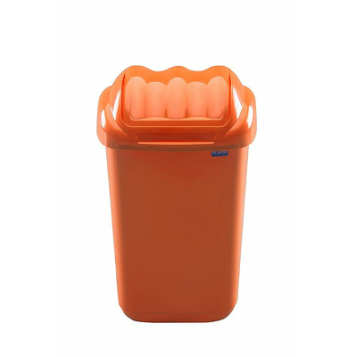 Cos plastic cu capac batant, capacitate 50l, PLAFOR Fala - portocaliu