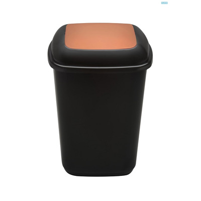 Cos plastic pentru reciclare selectiva, capacitate 28l, PLAFOR Quatro - negru cu capac maro