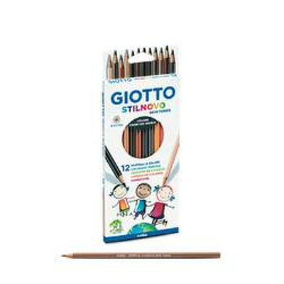 Creioane colorate, culori tonurile pielii, 12 culori/cutie, GIOTTO Stilnovo Skin Tones