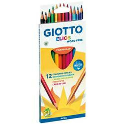 Creioane colorate, cutie carton, 12 culori/cutie, GIOTTO Elios