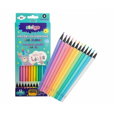 Creioane colorate Strigo pastel 12 culori