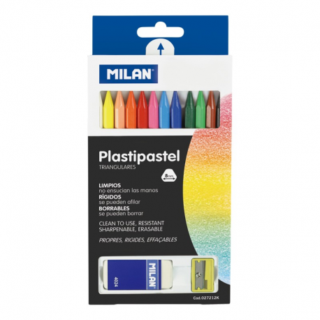 Creion color 12 cerat cu  radiera si  ascutitoare Milan