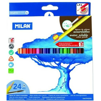 Creion color 24 culori acuarela, MILAN