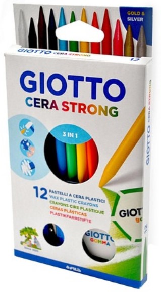 Creion colorat cerat, 12 buc/set, Giotto