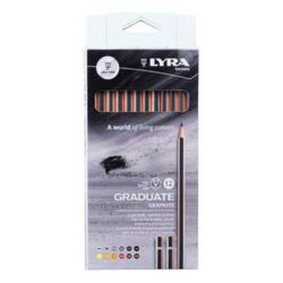 Creion grafit LYRA Graduate, 12 buc/cutie, pentru desen artistic si tehnic