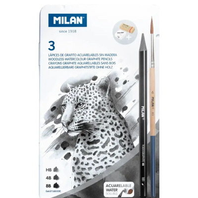 Creion grafit solubil cutie metalica