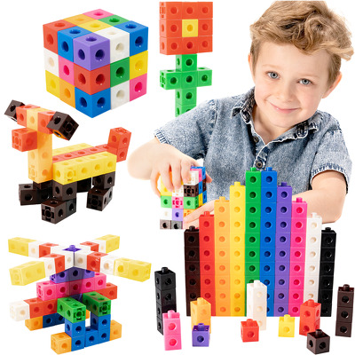 Cuburi colorate asamblabile 100 bucati