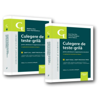 Culegere de teste-grila pentru admiterea in magistratura si avocatura (set 2 volume). Editia a 5-a Culegere de teste-grila pentru admiterea in magistratura si avocatura (set 2 volume). Editia a 5-a