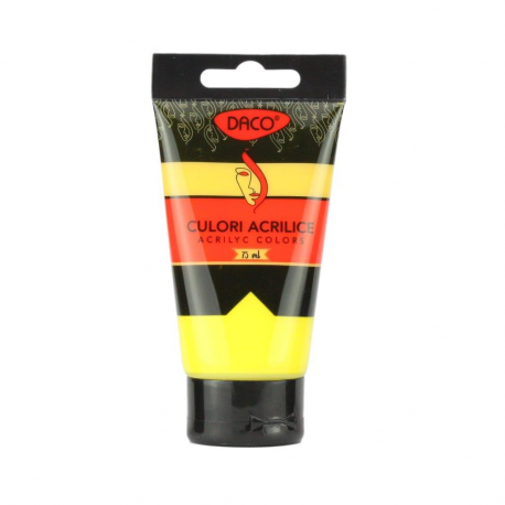 Culori acril 75 ml, galben citron, Daco