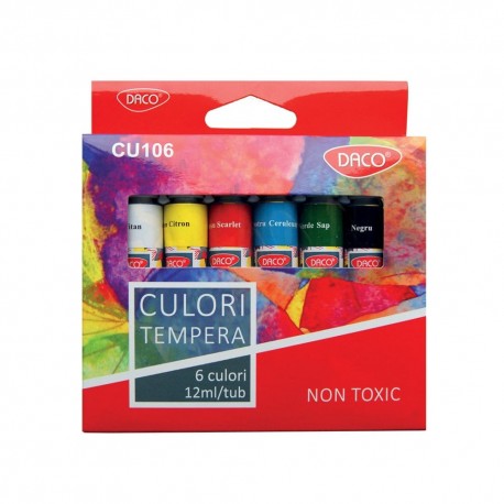Culori tempera 6 culori Daco