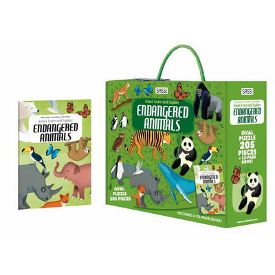 Cunoaste si exploreaza - Puzzle Animale pe cale de disparitie (205 piese)