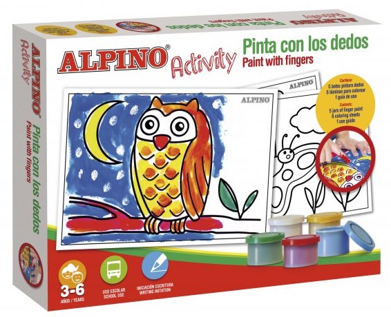 Cutie cu articole creative pentru copii paint with the finger, Alpino
