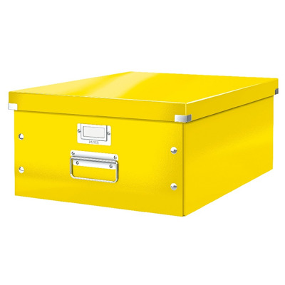 Cutie depozitare LEITZ WOW Click & Store, carton laminat, mare, galben