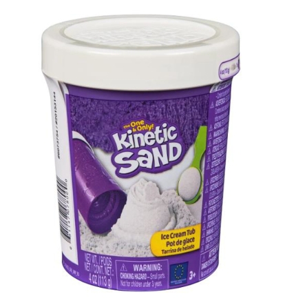 Cuva de inghetata cu nisip Kinetic Sand alb