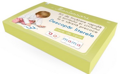 Descopar literele de tipar - Montessori - Kit de invatare rapida a scrisului si cititului la o varsta precoce