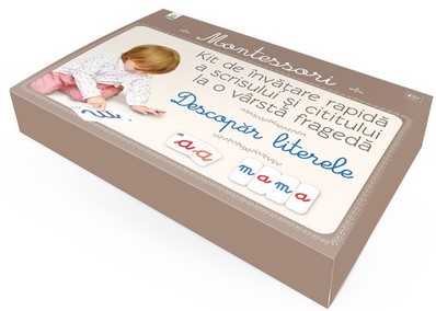 Descopar literele Montessori - Kit de invatare rapida a scrisului si cititului la o varsta frageda