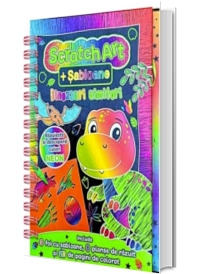 Dinozauri uimitori. Scratch art cu sabloane Dinozauri uimitori. Scratch art cu sabloane
